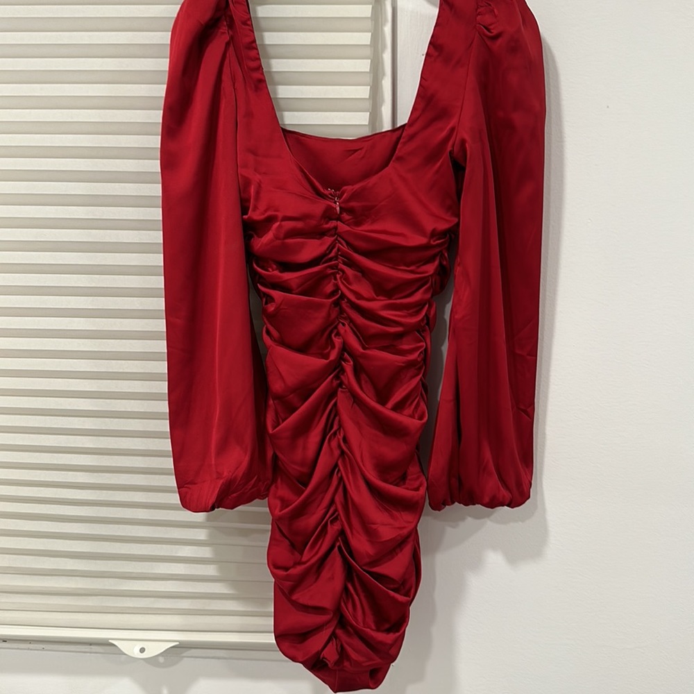Oh Polly Red Long Sleeve Dress - Picture 3 of 5